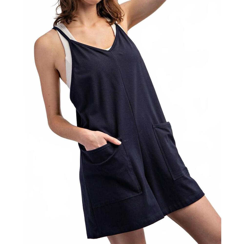 NEW SUNDAY MORNING short story romper in navy